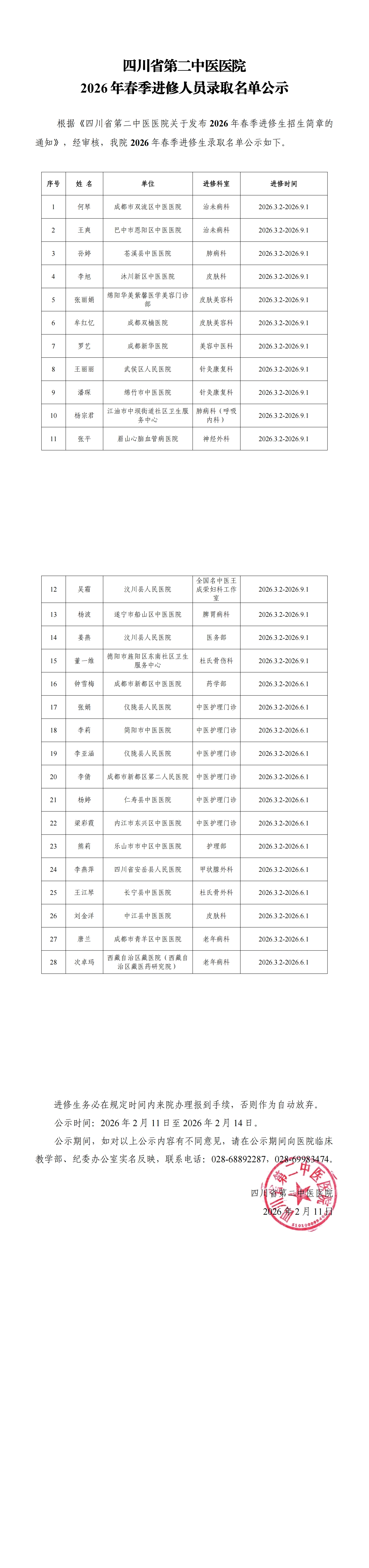 四川省第二中医医院2026年春季进修人员录取名单公示_00.jpg 四川省第二中医医院2026年春季进修人员录取名单公示_00.jpg